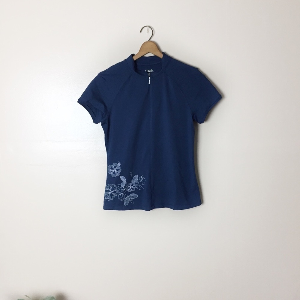 [Lole] Blue Short Sleeve Quarter Zip Athletic Top
